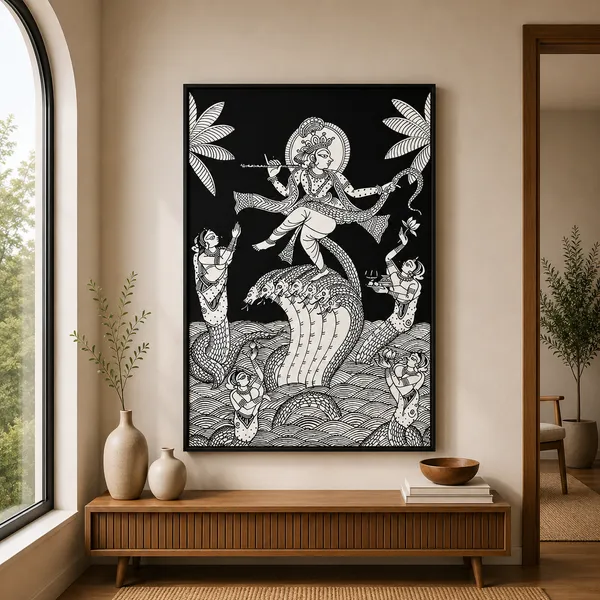 Traditional_Madhubani_Krishna_Kaliya_Daman_Wall_Art