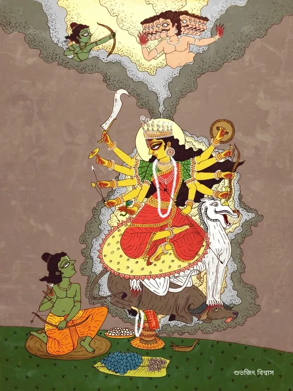 Traditional_Folk_Art_Durga_Wall_Painting