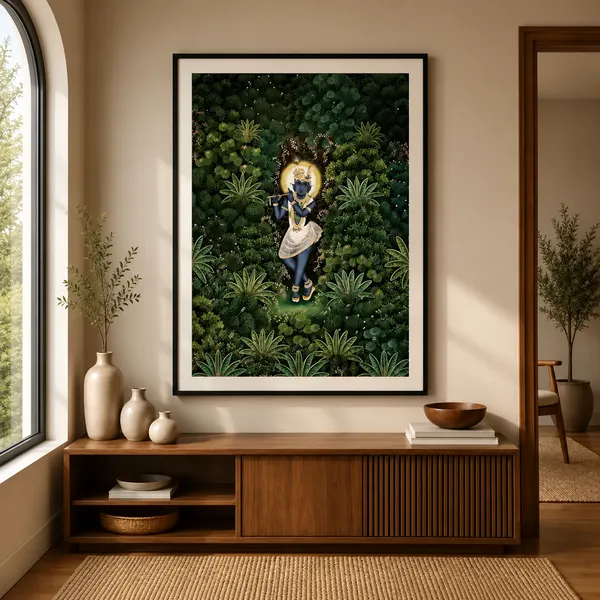 Framed_Religious_Krishna_Botanical_Wall_Art