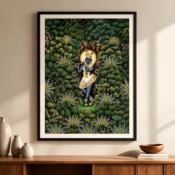 Framed_Religious_Krishna_Botanical_Wall_Art