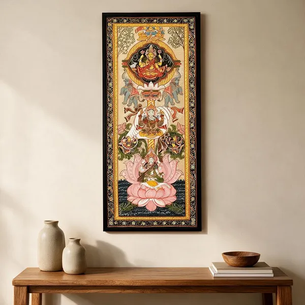 Traditional_Hindu_Deities_Kalamkari_Wall_Hanging