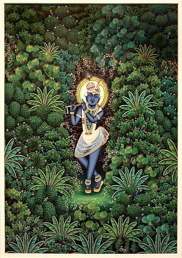 Framed_Religious_Krishna_Botanical_Wall_Art