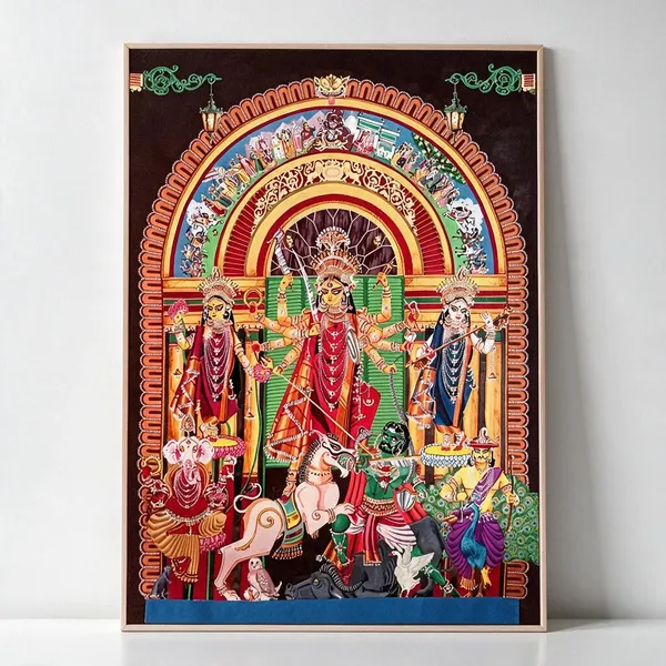 Traditional_Religious_Durga_Family_Artwork_Wall_Hanging