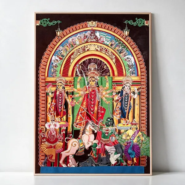 Traditional_Religious_Durga_Family_Artwork_Wall_Hanging