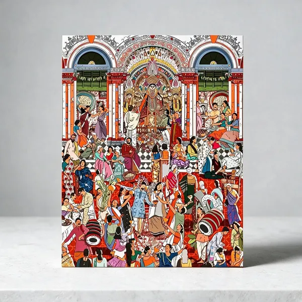 Multicolour_Festive_Temple_Illustration_Wall_Art_Print