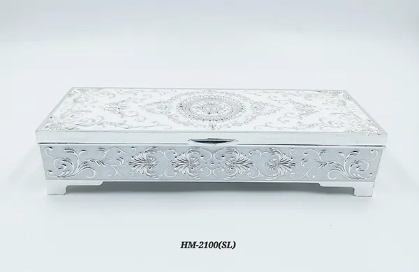 German_Silver_Enamel_Floral_Engraved_Jewelry_And_Dry_Fruit_Storage_Box