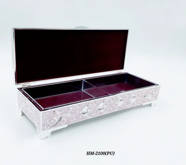 German_Silver_Purple_Enamel_Floral_Engraved_Jewelry_And_Dry_Fruit_Storage_Box