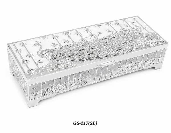 German_Silver__Enamel_Crystal_Embellished_Decorative_Dry_Fruit_Or_Candy_Box