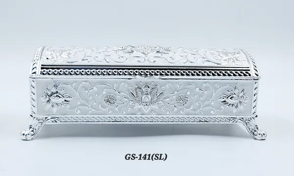 German_Silver_Enamel_Floral_Decorative_Jewelry_Box