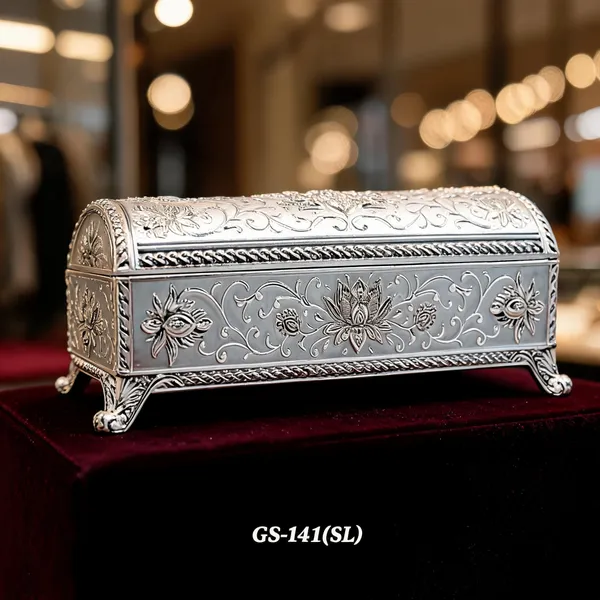 German_Silver_Enamel_Floral_Decorative_Jewelry_Box