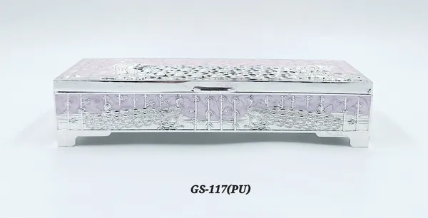 German_Silver_Lavender_Enamel_Crystal_Embellished_Decorative_Dry_Fruit_Or_Candy_Box