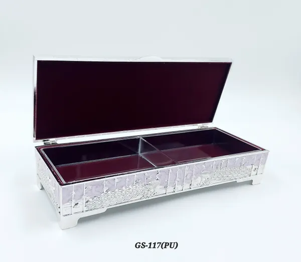 German_Silver_Lavender_Enamel_Crystal_Embellished_Decorative_Dry_Fruit_Or_Candy_Box