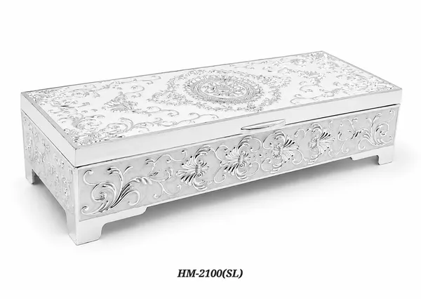 German_Silver_Enamel_Floral_Engraved_Jewelry_And_Dry_Fruit_Storage_Box