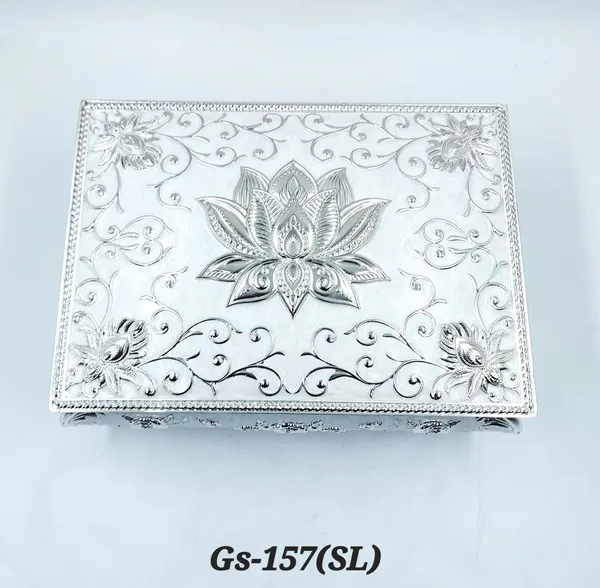 German_Silver_Enamel_Floral_Embossed_Jewelry_Or_Dry_Fruit_Storage_Box