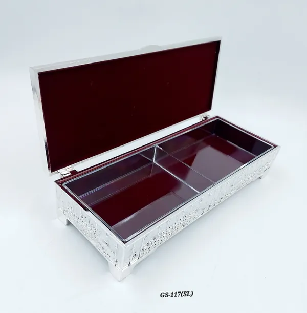 German_Silver__Enamel_Crystal_Embellished_Decorative_Dry_Fruit_Or_Candy_Box