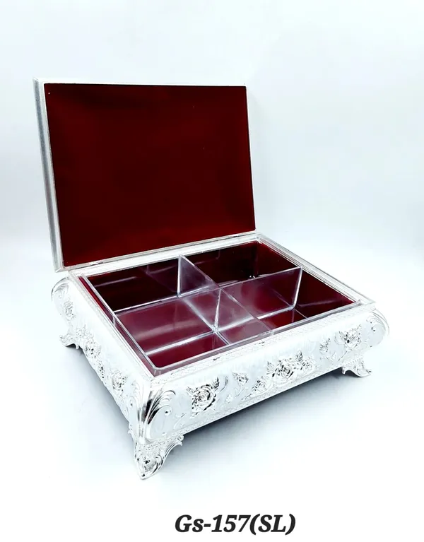 German_Silver_Enamel_Floral_Embossed_Jewelry_Or_Dry_Fruit_Storage_Box