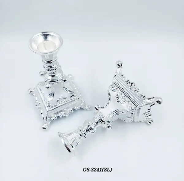 German_Silver_Victorian_Ornate_Candle__Stand_Set_Of_2