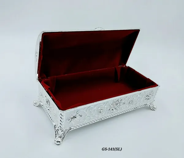 German_Silver_Enamel_Floral_Decorative_Jewelry_Box