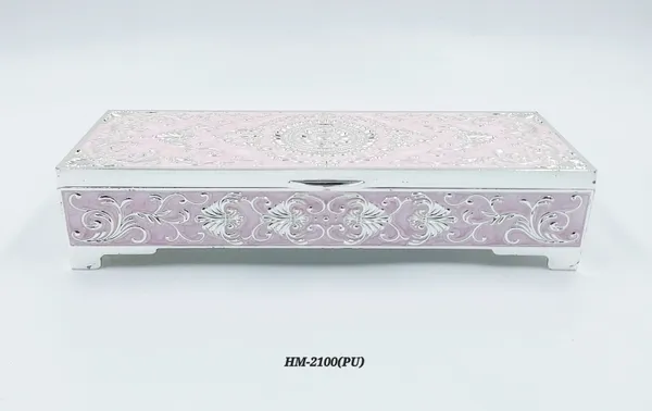 German_Silver_Purple_Enamel_Floral_Engraved_Jewelry_And_Dry_Fruit_Storage_Box