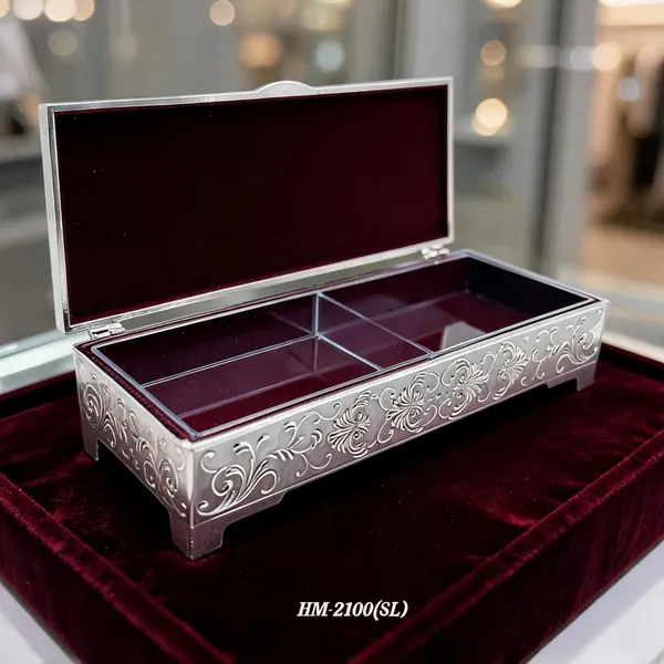 German_Silver_Enamel_Floral_Engraved_Jewelry_And_Dry_Fruit_Storage_Box