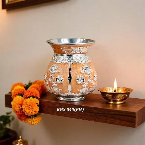 German_Silver_Floral_Embossed_Decorative_Lota_Pooja_Kalash