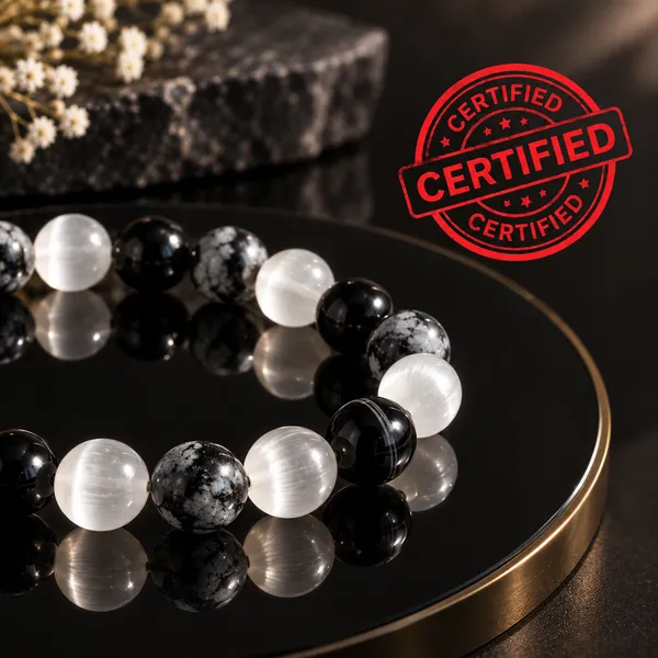 Selenite_Snowflakes_Obsidian_Triple_Protection_Bracelet_With_Free_Selenite_Tumble