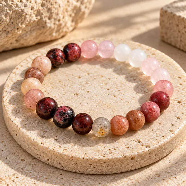 Granet_Strawberry_Rhodonite_Rose_Moonstone_Bracelet_With_Free_Selenite_Tumble