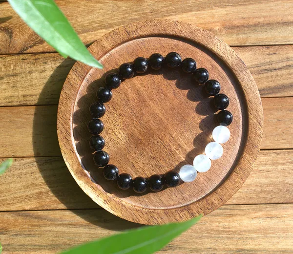 Tourmaline_4_Selenite_Bracelet_With_Free_Selenite_Tumble_Aura_Shield_Bracelet