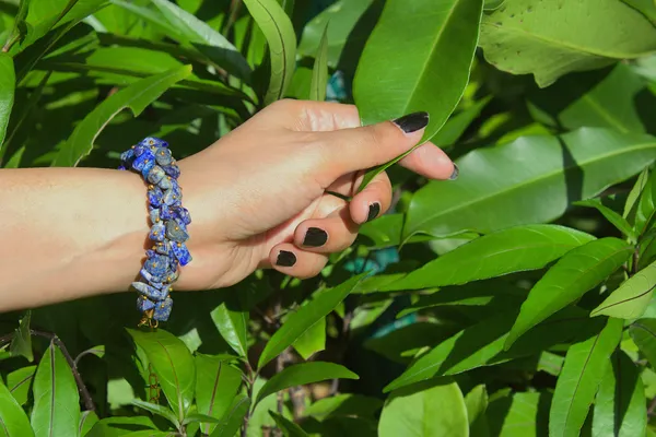 Women_S_Lapis_Lazuli_Chips_Bracelet_With_Free_Selenite_Tumble