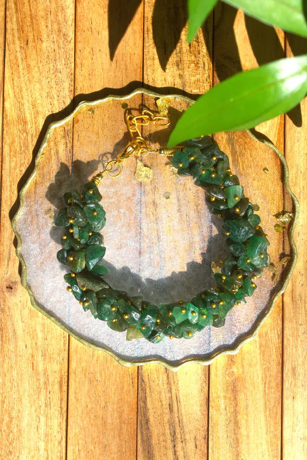 Women_S_Green_Aventurine_Chips_Bracelet_With_Free_Selenite_Tumble