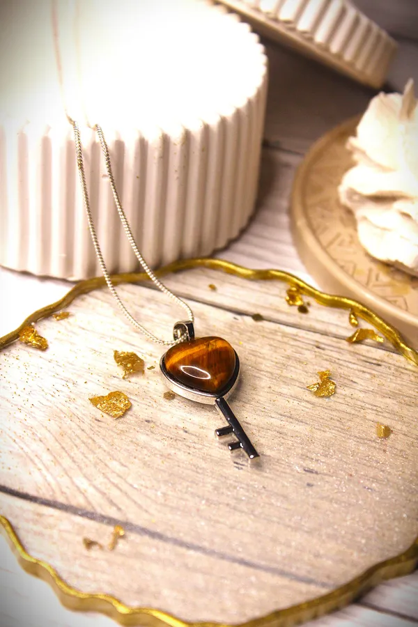 Tiger_S_Eye_Lock_Key_Couples_Pendant