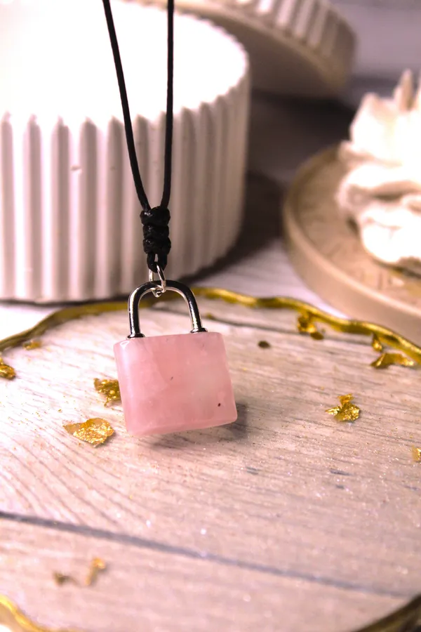 Rose_Quarts_Lock_Key_Couples_Pendants