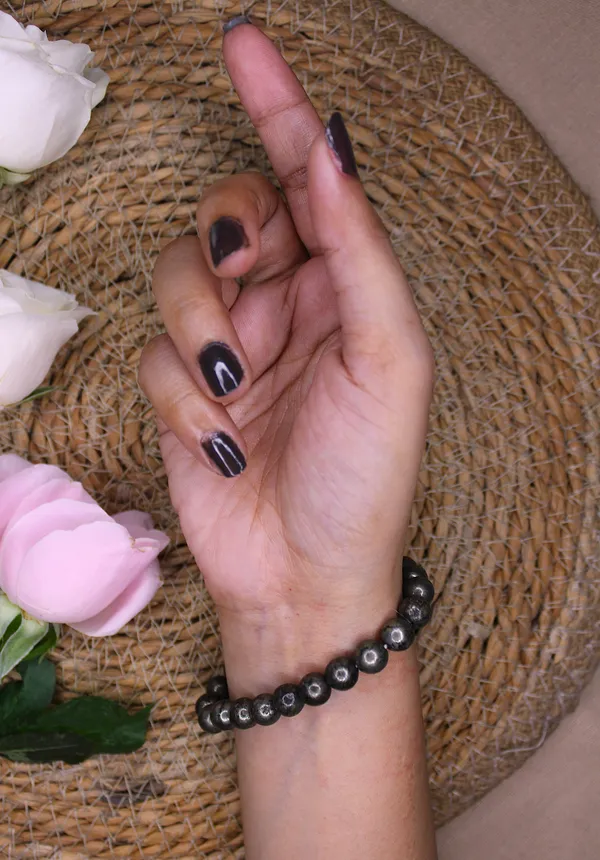 Raw_Pyrite_Bracelet_With_Free_Selenite_Tumble