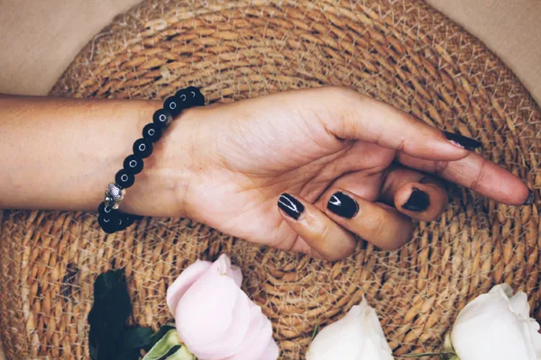 Black_Obsidian_Bracelet_With_Free_Selenite_Tumble