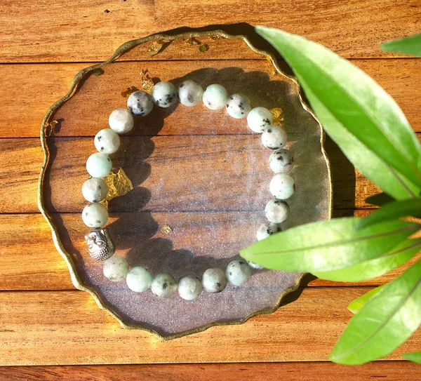 Kiwi_Jasper_Bracelet_With_Free_Selenite_Tumble
