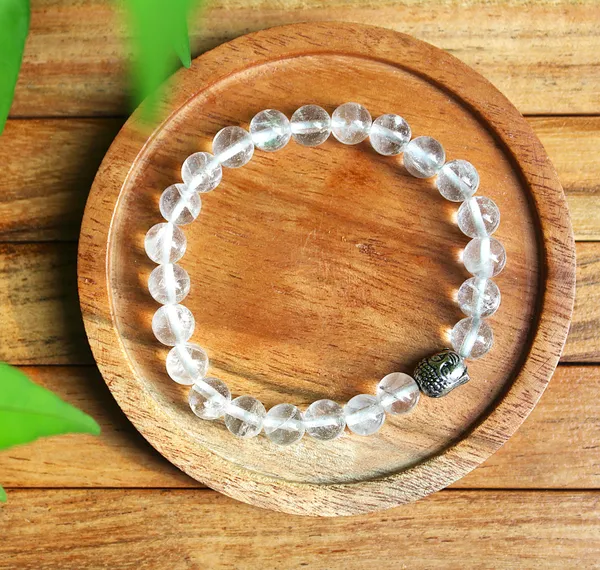 Clear_Quartz_Bracelet_With_Free_Selenite_Tumble