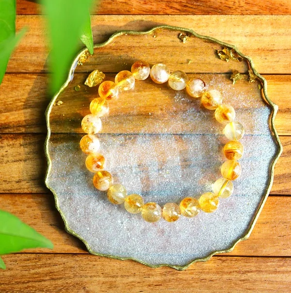 Aaa_Brazilian_Citrine_Bracelet_With_Free_Selenite_Tumble