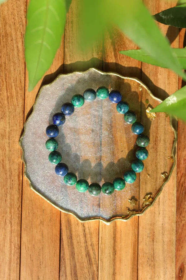Azurite_Bracelet_With_Free_Selenite_Tumble