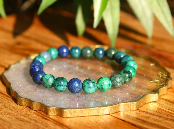 Azurite_Bracelet_With_Free_Selenite_Tumble