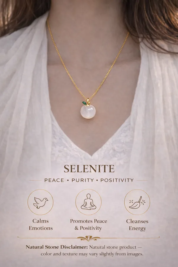 Selenite_Apple_Pendant_With_Gold_Chain