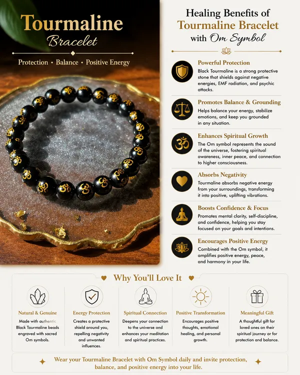 Black_Tourmaline_With_Om_Bracelet_With_Free_Selenite_Tumble