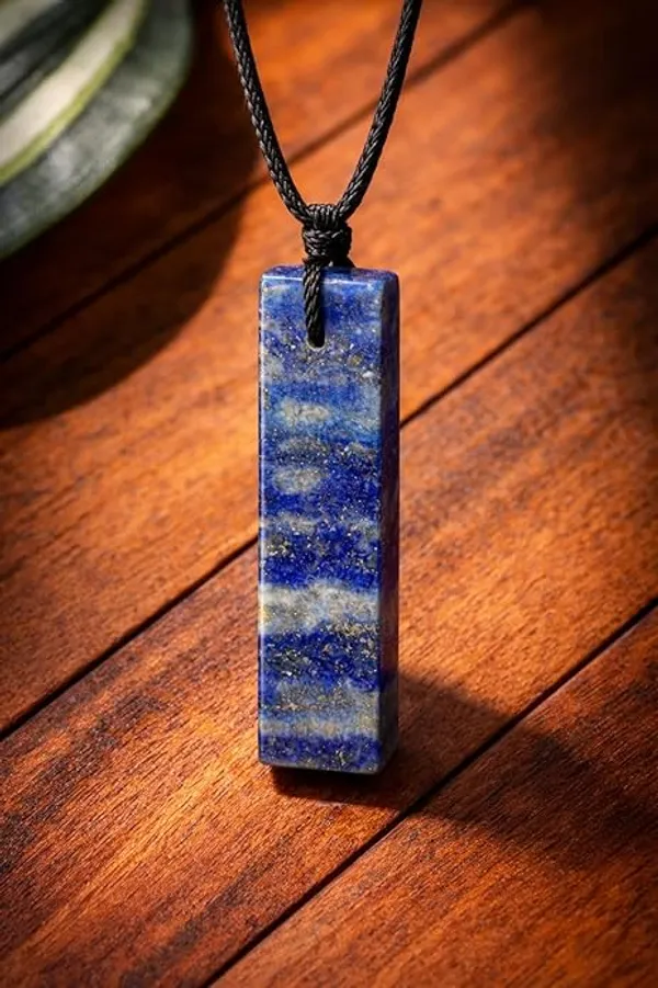 Rectangle_Lapis_Lazuli_Crystal_Necklace_For_Men_Adjustable_Black_Cord