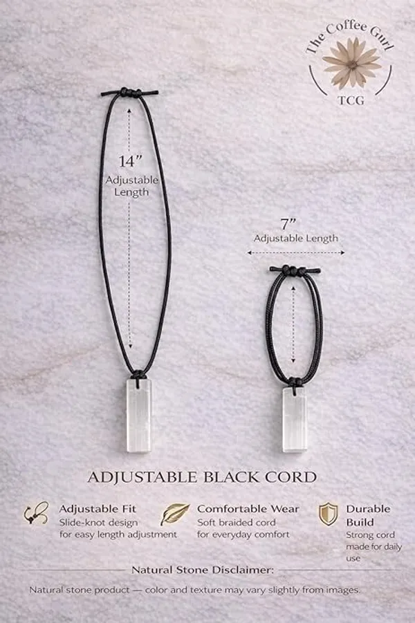 Rectangle_Selenite_Crystal_Necklace_For_Men_Adjustable_Black_Cord