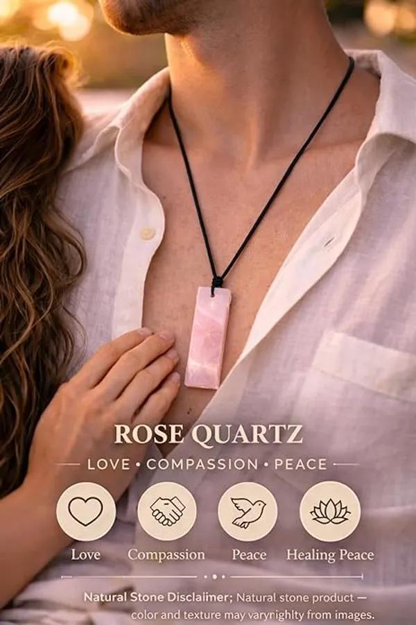 Rectangle_Rose_Quartz_Crystal_Necklace_For_Men_Adjustable_Black_Cord