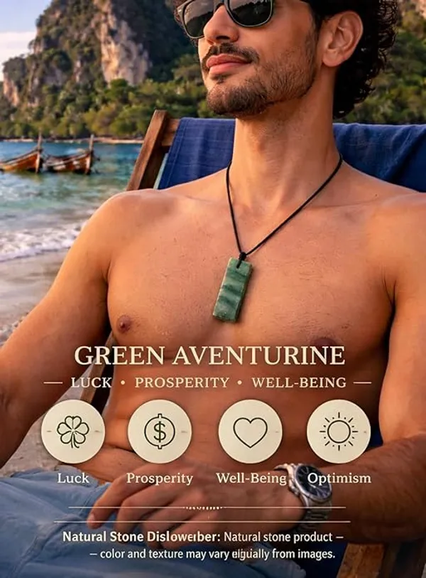 Green_Aventurine_Rectangle_Crystal_Necklace_For_Men_Adjustable_Black_Cord