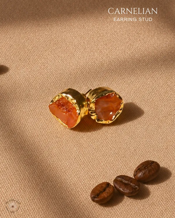 Carnelian_Stud_Earrings_Golden_Collection