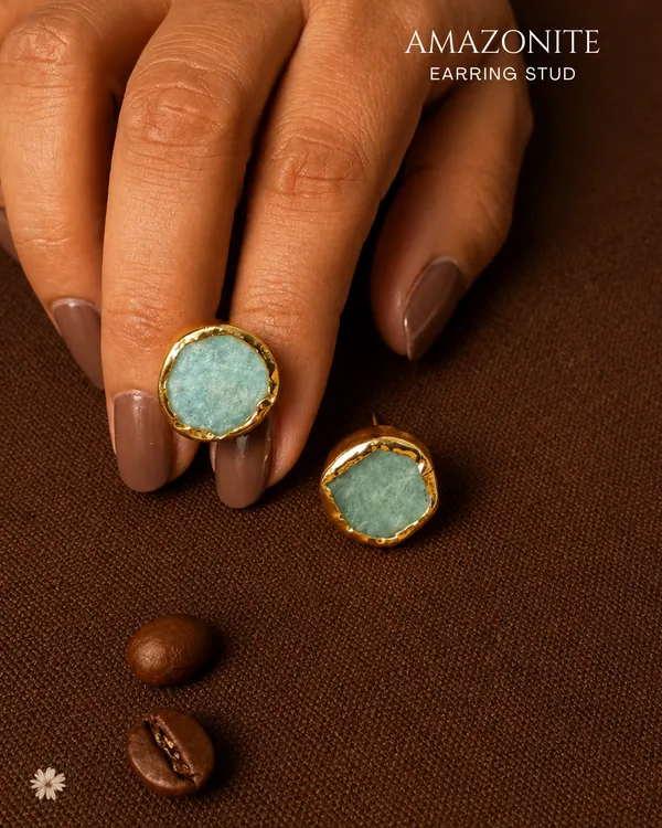 Amazonite_Stud_Earrings_Golden_Collection