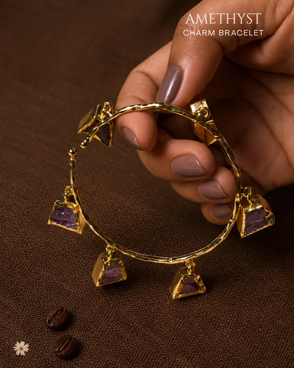 Amethyst_Charm_Bracelet_Golden_Collection