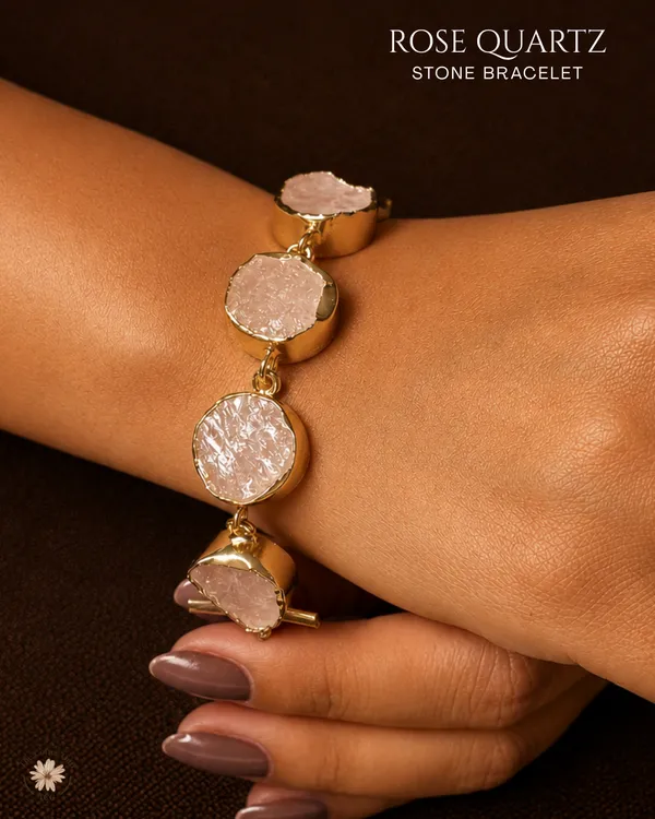 Rose_Quartz_Stone_Bracelet_Golden_Collection