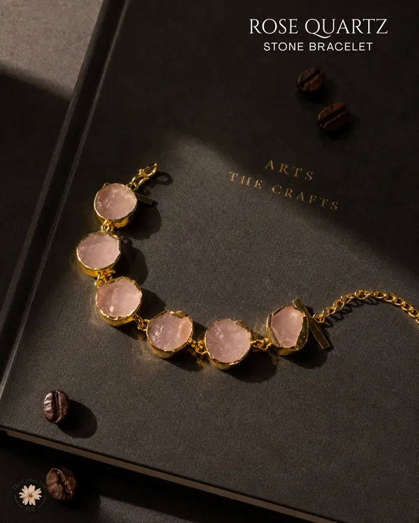 Rose_Quartz_Stone_Bracelet_Golden_Collection
